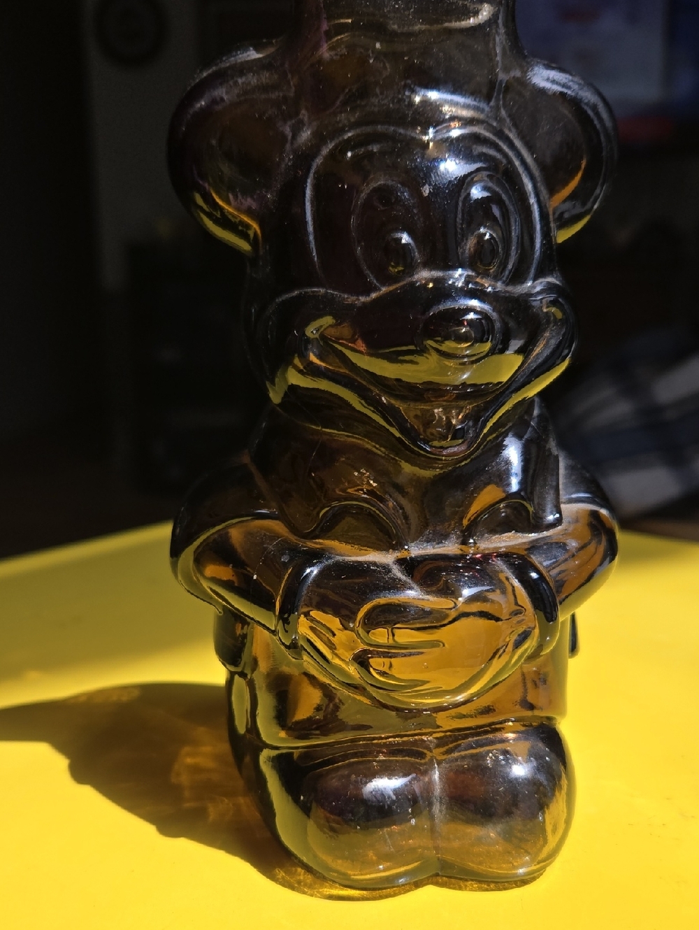 Vintage Mickey Mouse Club Glass Bank - Walt Disney Productions. (BIN 009)